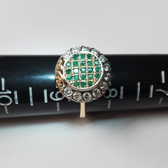 Beautiful  Design  14K Rose Gold Diamond & Emerald Ring - Picture 12 of 12